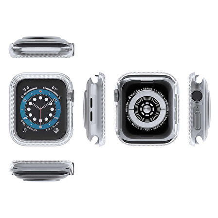 Gpack Apple Watch Series 3 4 5 6 44mm Kordon Önü Arkası Açık Renkli Silikon