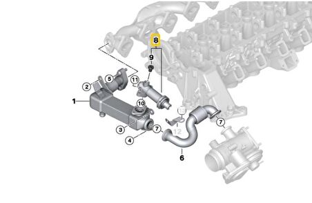 BMW M47N M47N2 M57N M57N2 DİZEL MOTOR EGR TERMOSTATI 11717787870