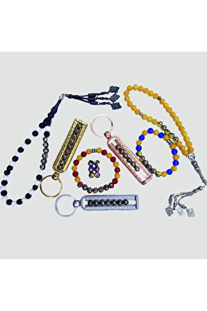 8 mm Harfli  Rakamlı Anahtarlık Bileklik Tesbih Seti