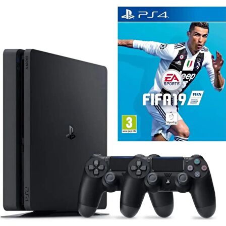 Sony Playstation 4  Slim 500 Gb Oyun Konsolu + 2.  Kol +  Fifa 19