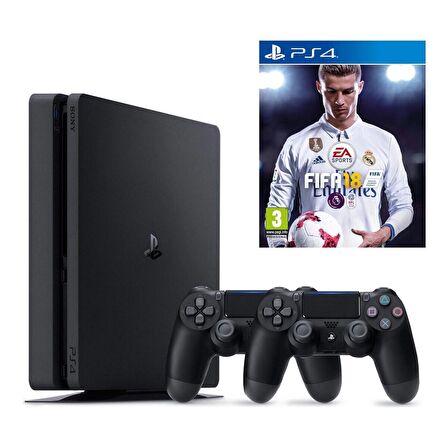 Sony Ps4 Slim 500Gb Oyun Konsolu + Fifa 18 + 2. Kol-Türkçe Menü