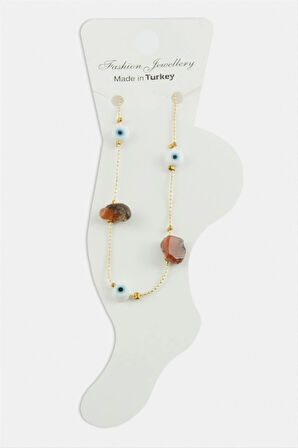 Nazar Kırık Doğaltaşlı Boncuk Halhal