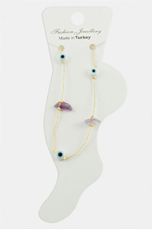 Nazar Kırık Doğaltaşlı Boncuk Halhal