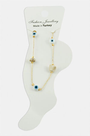 Nazar Kırık Doğaltaşlı Boncuk Halhal