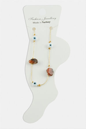 Nazar Kırık Doğaltaşlı Boncuk Halhal