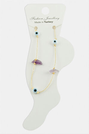 Nazar Kırık Doğaltaşlı Boncuk Halhal