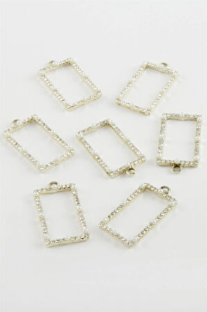 Kare Taşlı İnci Kolye Ucu Aparatı 1 Adet