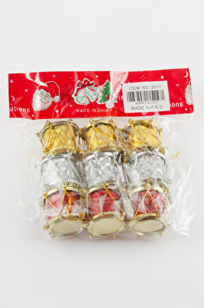 9 Adet Davul Yılbaşı Ağaç Süsü