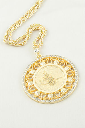 Tuğra Taşlı Uçlu Kolye