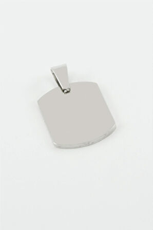 Künye İsim Yazılabilir Çelik Kolye Ucu 1,5*2 cm