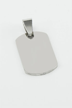 Künye İsim Yazılabilir Çelik Kolye Ucu 1,5*2,5 cm