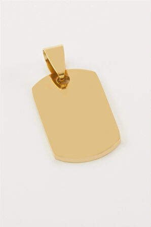 Künye İsim Yazılabilir Çelik Kolye Ucu 1,5*2,5 cm