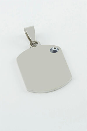 Künye İsim Yazılabilir Çelik Kolye Ucu 2*3 cm