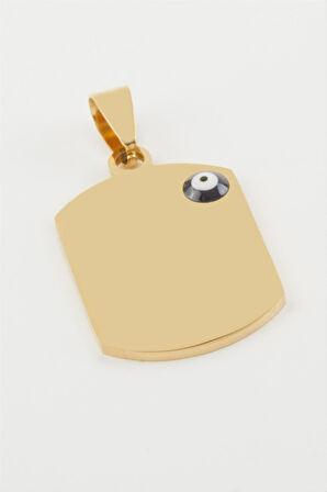 Künye İsim Yazılabilir Çelik Kolye Ucu 2*3 cm