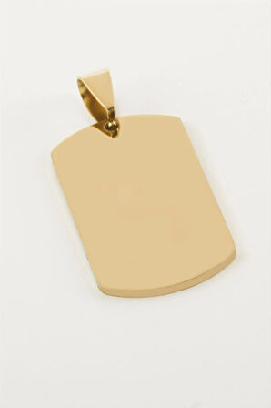 Künye İsim Yazılabilir Çelik Kolye Ucu 2*3,5 cm