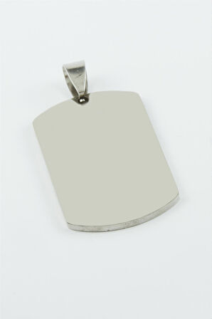 Künye İsim Yazılabilir Çelik Kolye Ucu 2*3,5 cm