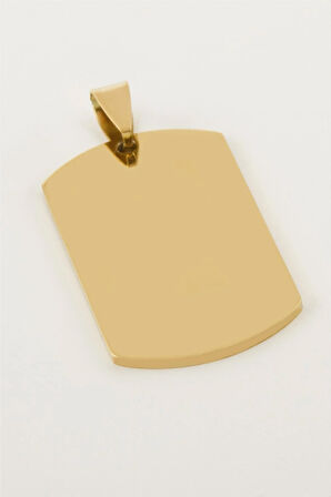 Künye İsim Yazılabilir Çelik Kolye Ucu 2,2*3,8 cm