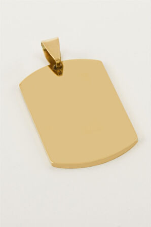 Künye İsim Yazılabilir Çelik Kolye Ucu 2,2*3,8 cm