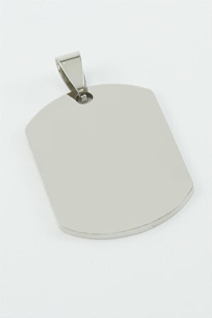 Künye İsim Yazılabilir Çelik Kolye Ucu 2,2*3,8 cm