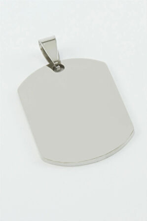 Künye İsim Yazılabilir Çelik Kolye Ucu 2,2*3,8 cm