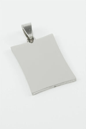 Dikdörtgen İsim Yazılabilir Çelik Kolye Ucu 2*3 cm