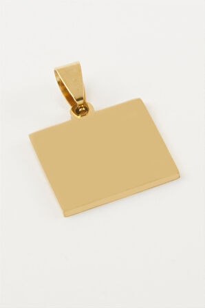 Kare İsim Yazılabilir Çelik Kolye Ucu 2*2 cm