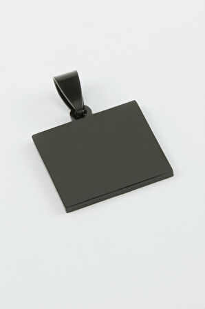 Kare İsim Yazılabilir Çelik Kolye Ucu 2*2 cm