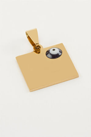 Kare İsim Yazılabilir Çelik Kolye Ucu 2*2 cm