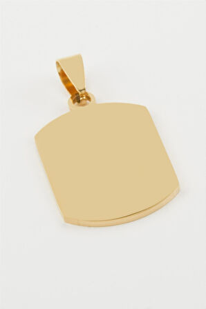 Künye İsim Yazılabilir Çelik Kolye Ucu 2*3 cm