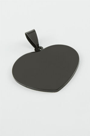 Kalp İsim Yazılabilir Çelik Kolye Ucu 2,5 cm