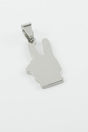 Zafer İşareti Çelik Kolye Ucu 2,8 cm