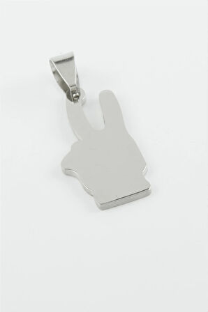 Zafer İşareti Çelik Kolye Ucu 2,8 cm