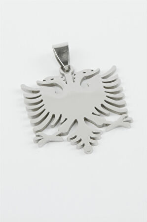 Çift Başlı Kartal Çelik Kolye Ucu 2,7 cm