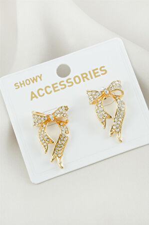 Fiyong Taşlı Metal Küpe