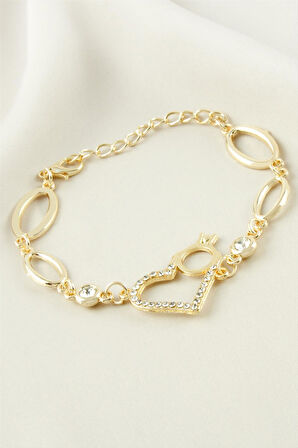 Kalp Yüzük Taşlı Bileklik