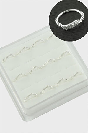 Zirkon Halka Gümüş Hızma 12 Adet