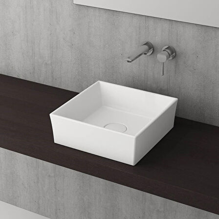 Bocchi Vessel Tezgah Üstü Lavabo 38X38 cm Mat Beyaz 1173-002-0125