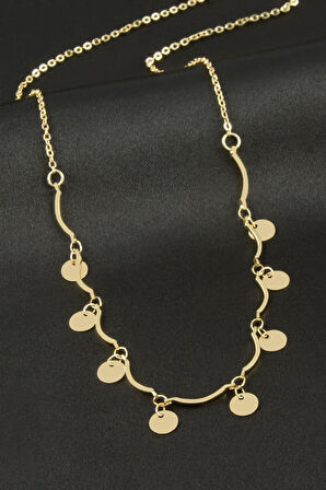 Yuvarlak Pullu Şans Kolye