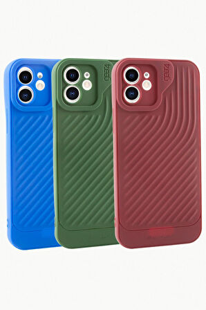 iPhone 12 6.1 Çizgili Lüx Gear Silikon Kılıf