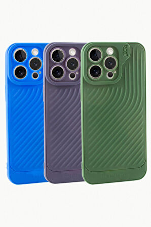 iPhone 15 Pro Max Çizgili Lüx Gear Silikon Kılıf