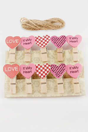 10 Adet Kalp Süs Mandal