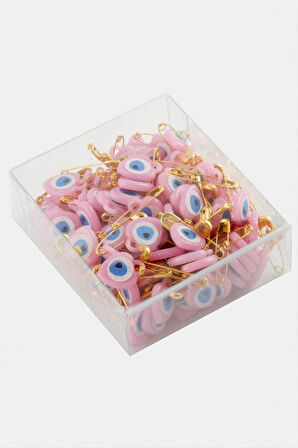 Kalp Nazar Boncuklu Çengel İğne 100 Adet