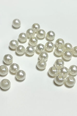 6 mm Delikli İnci Boncuk 500 Gram