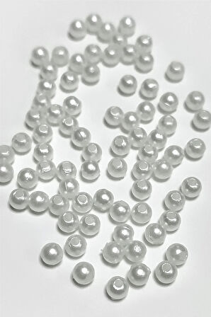 4 mm Delikli İnci Boncuk 500 Gram