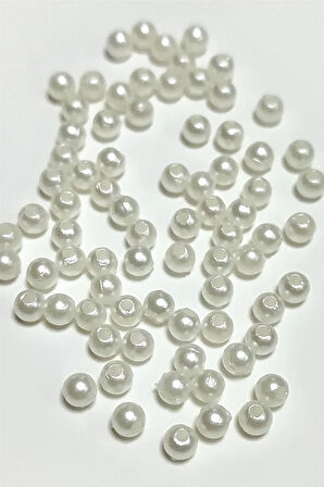 4 mm Delikli İnci Boncuk 500 Gram