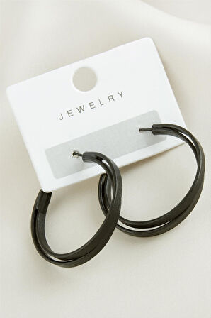 Çift Halka Trend Küpe 3,5 cm