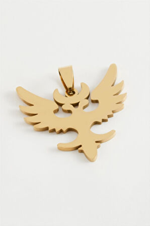 Çift Başlı Kartal Çelik Kolye Ucu 3,5 cm