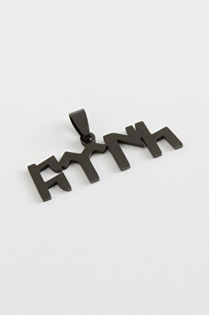 Türk Yazılı Çelik Kolye Ucu 4 cm