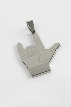 Rocky İşareti Çelik Kolye Ucu 3,5 cm