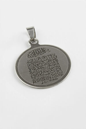 Ayetel Kürsi Çelik Kolye Ucu 3 cm